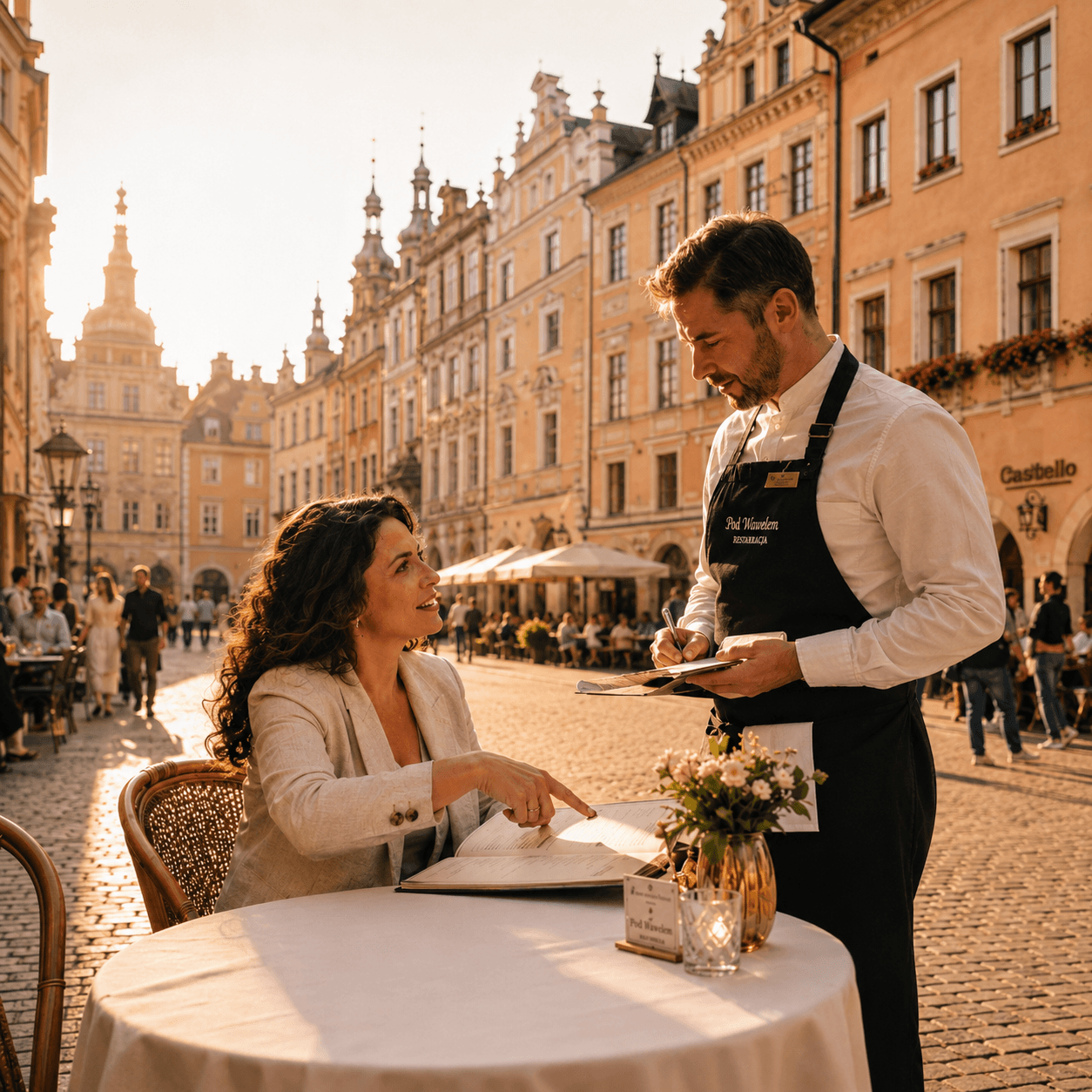 A sunlit Polish street café — the setting for your first ten Mowichat sessions